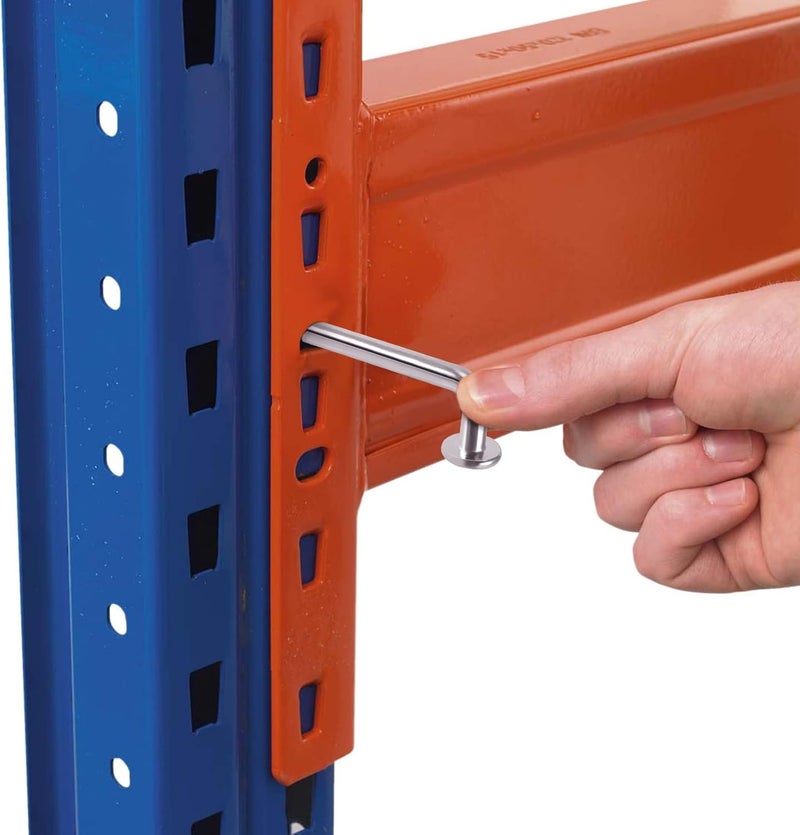 HOIGON 50 PCS Universal Pallet Rack Drop Pin, M7 Round Heavy Duty Head Pallet Rack Safety J Bolts for Warehouse, Home or DIY Pallet Racks, Shelving Units, 2.56 x 0.28 Inch - Image 5